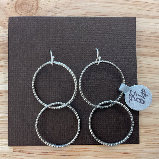 Sterling Silver Double Circle Earrings