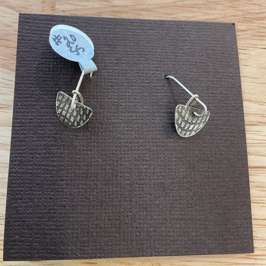 Sterling Silver Tiny Textured Dangle Earrings