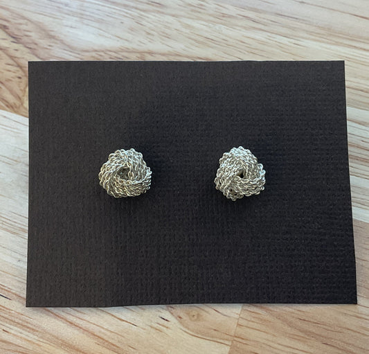 Sterling silver knot studs