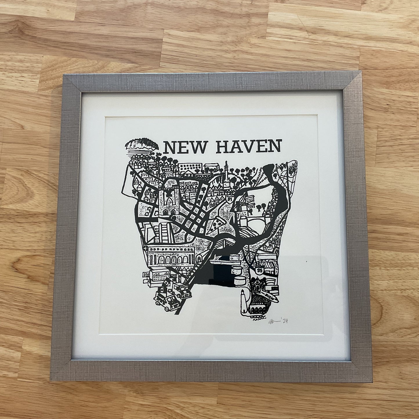 New Haven print framed