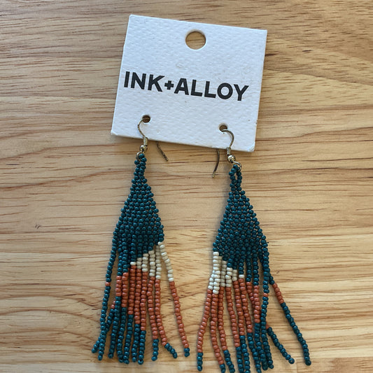 Ink+Alloy bead earrings