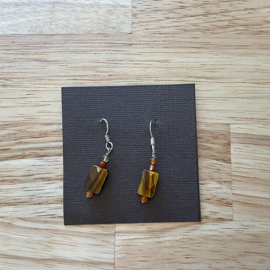 Tigers eye dangle earrings