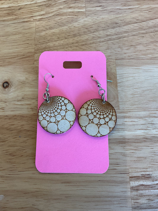 Fractal wood earrings
