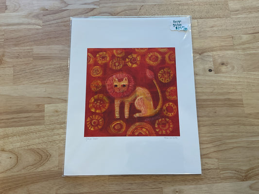Red & Gold Lion print 11x14