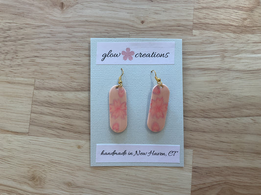 Purple flower earrings