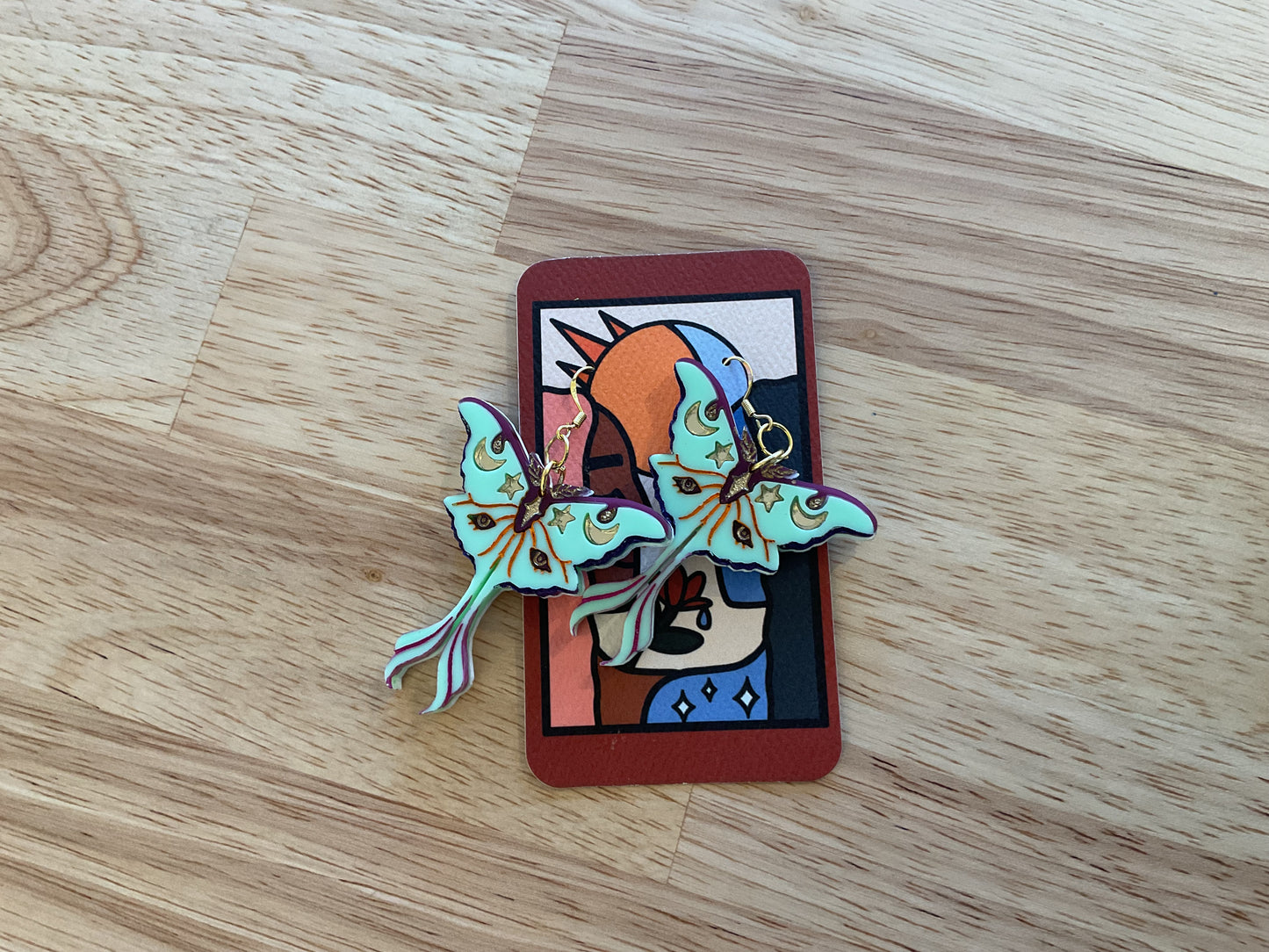 Luna moth earrings