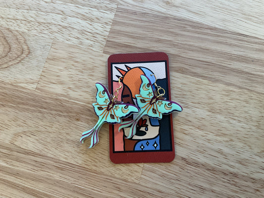 Luna moth earrings