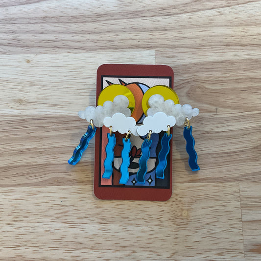 Sun clouds rain earrings