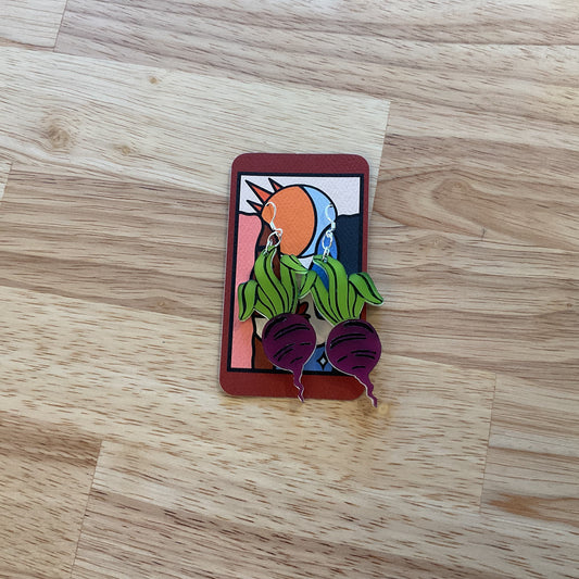 Purple beet earrings