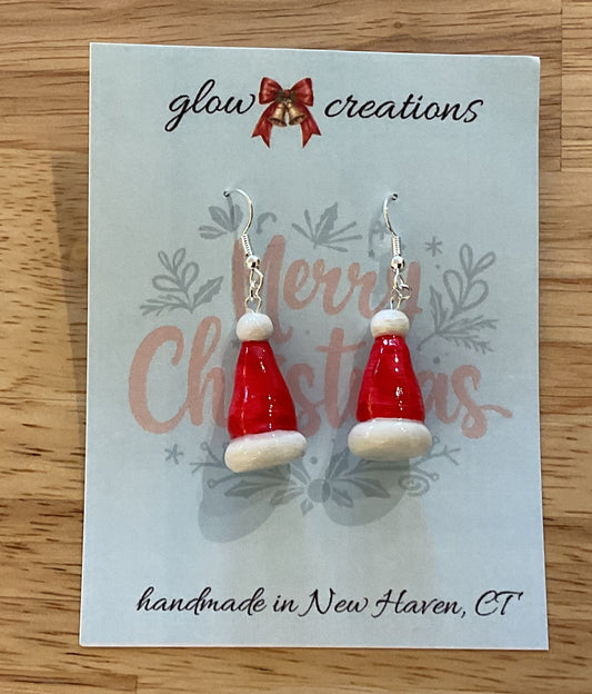 Santa hat earrings