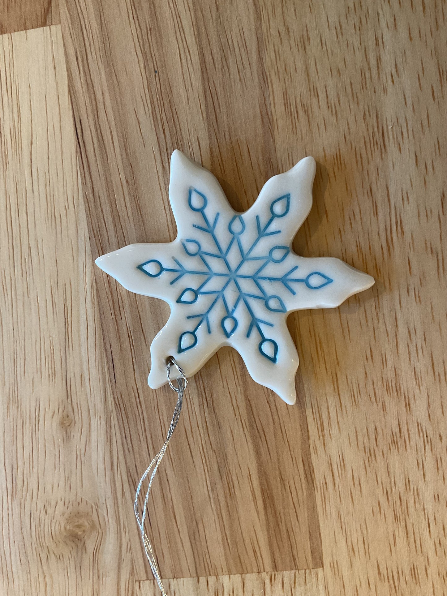 Porcelain snowflake ornament