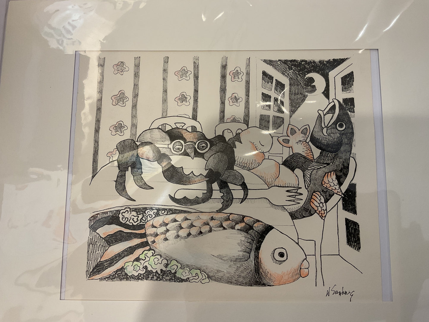 Fish and Crab print