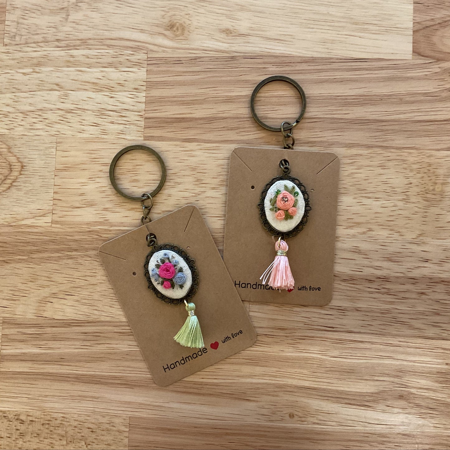 Small embroidered key chain