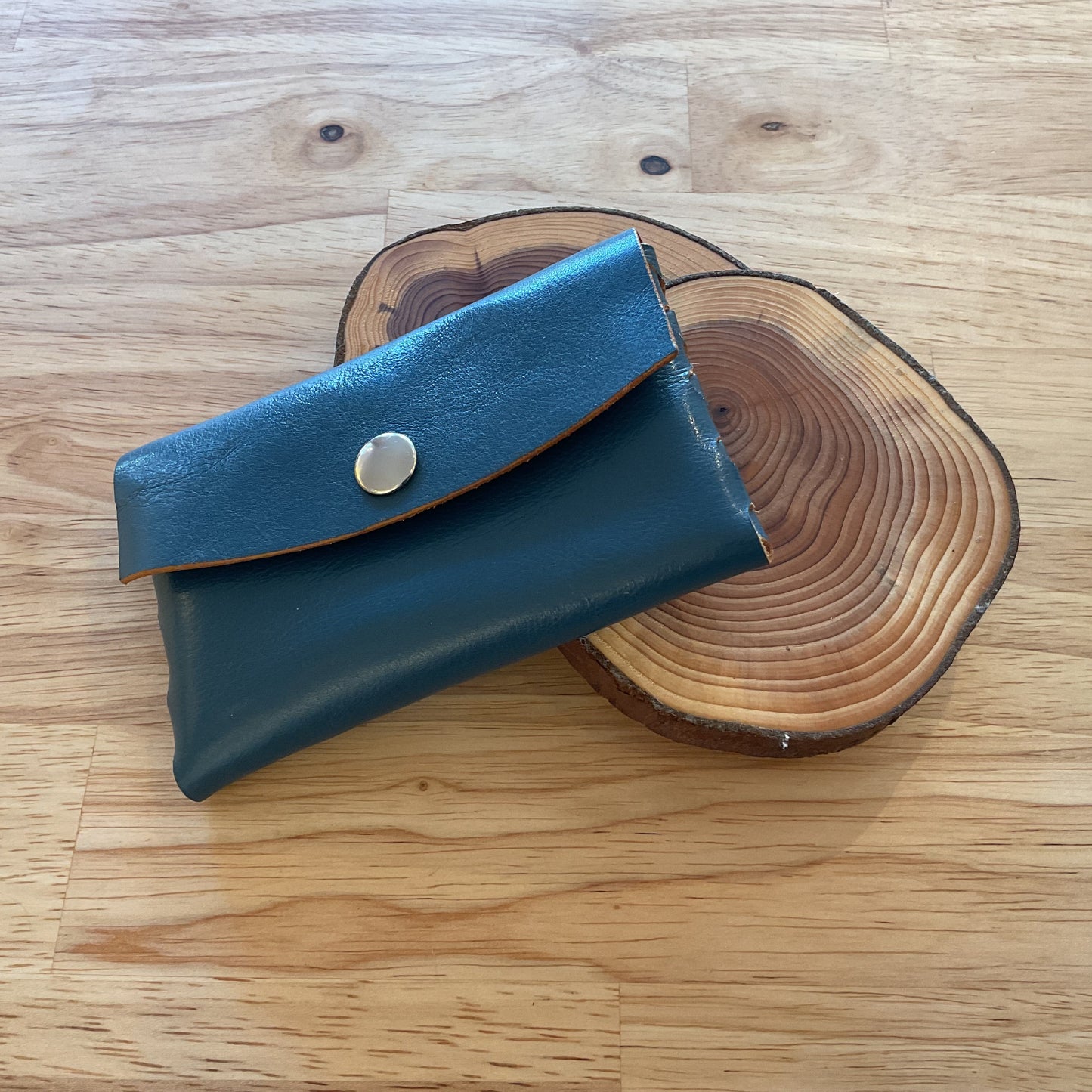Blue Leather Origami Wallet