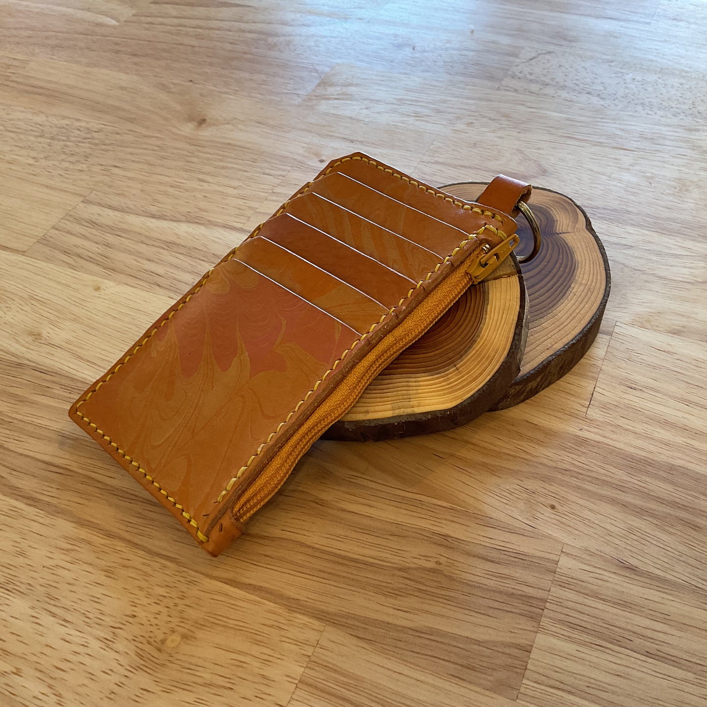 Marbled Leather Wallet