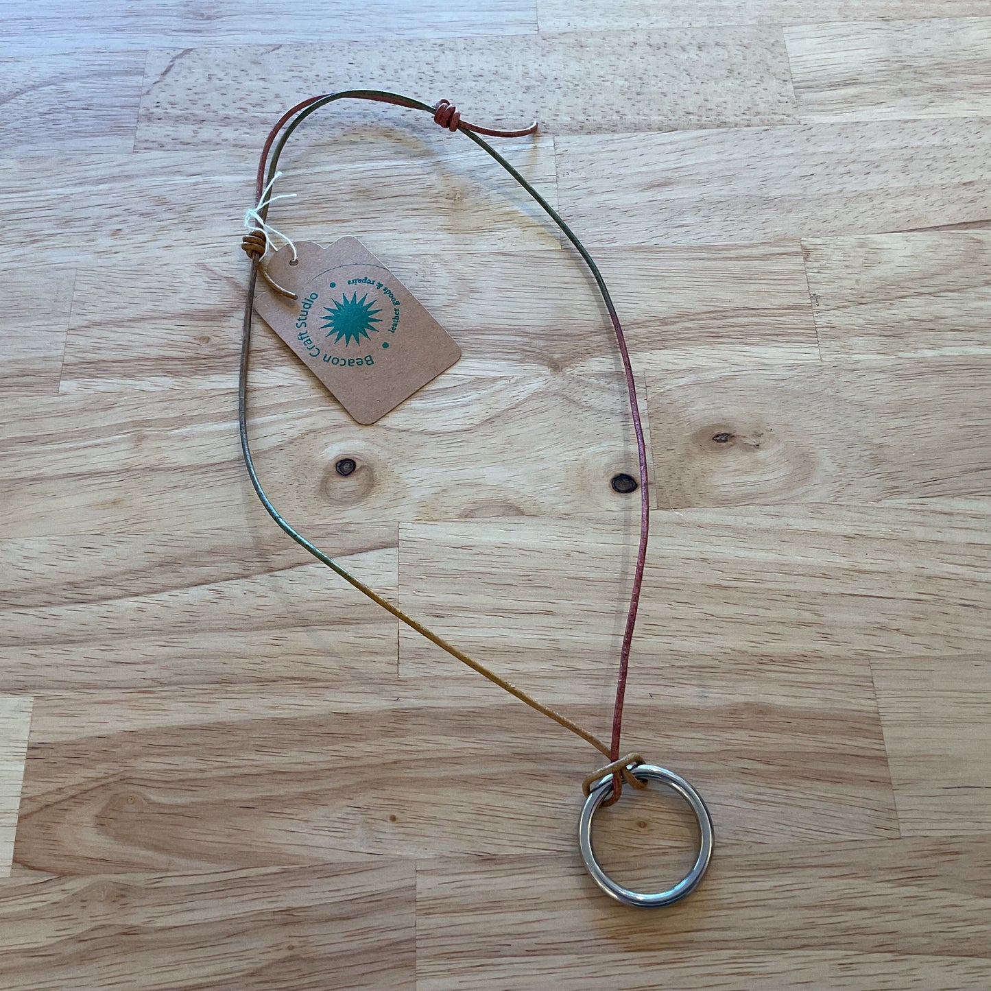 Leather cord O-Ring Necklace