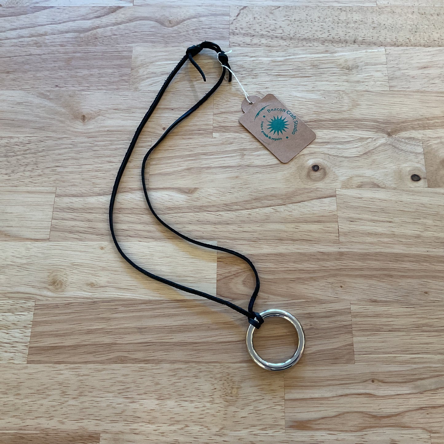 Leather cord O-Ring Necklace