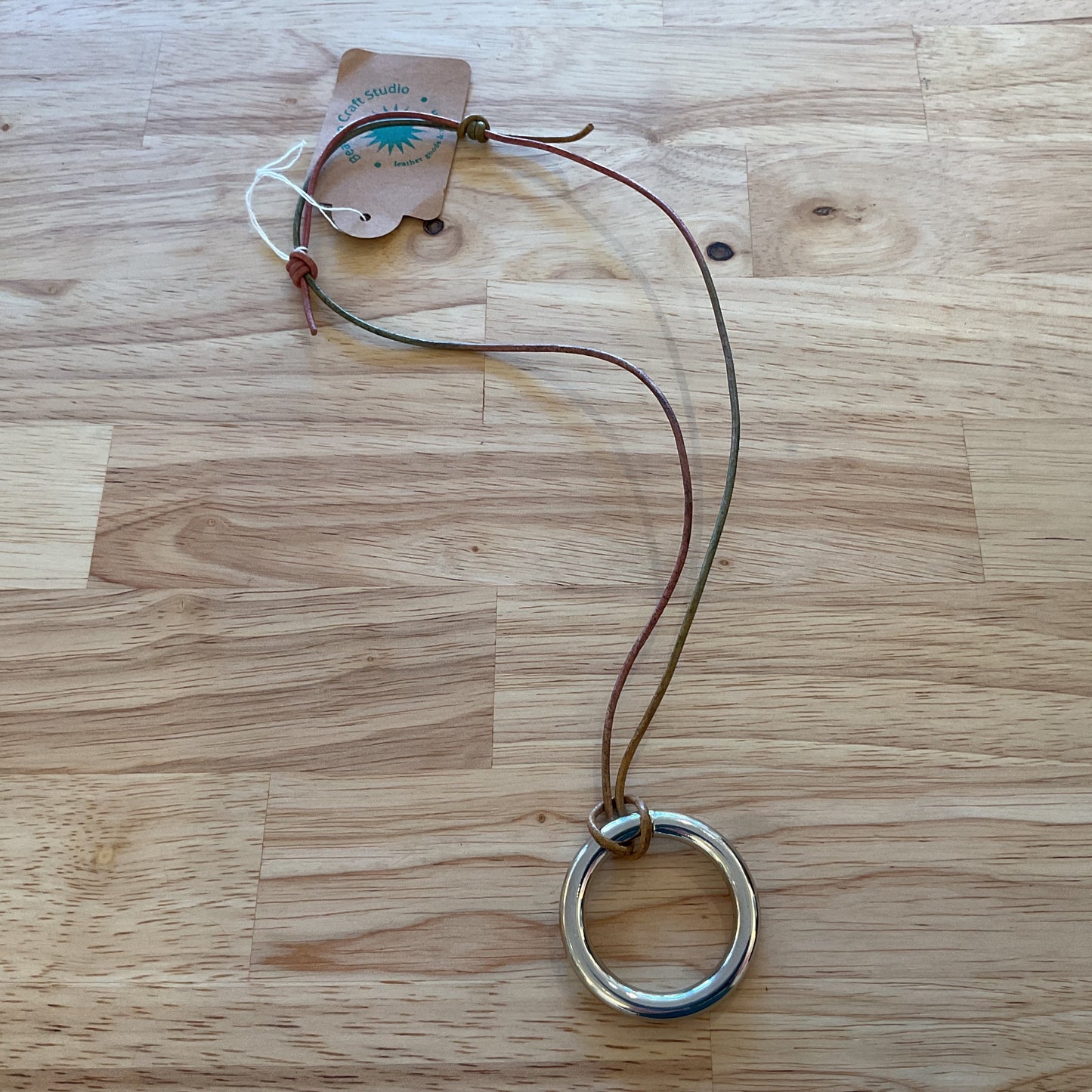 Leather cord O-Ring Necklace