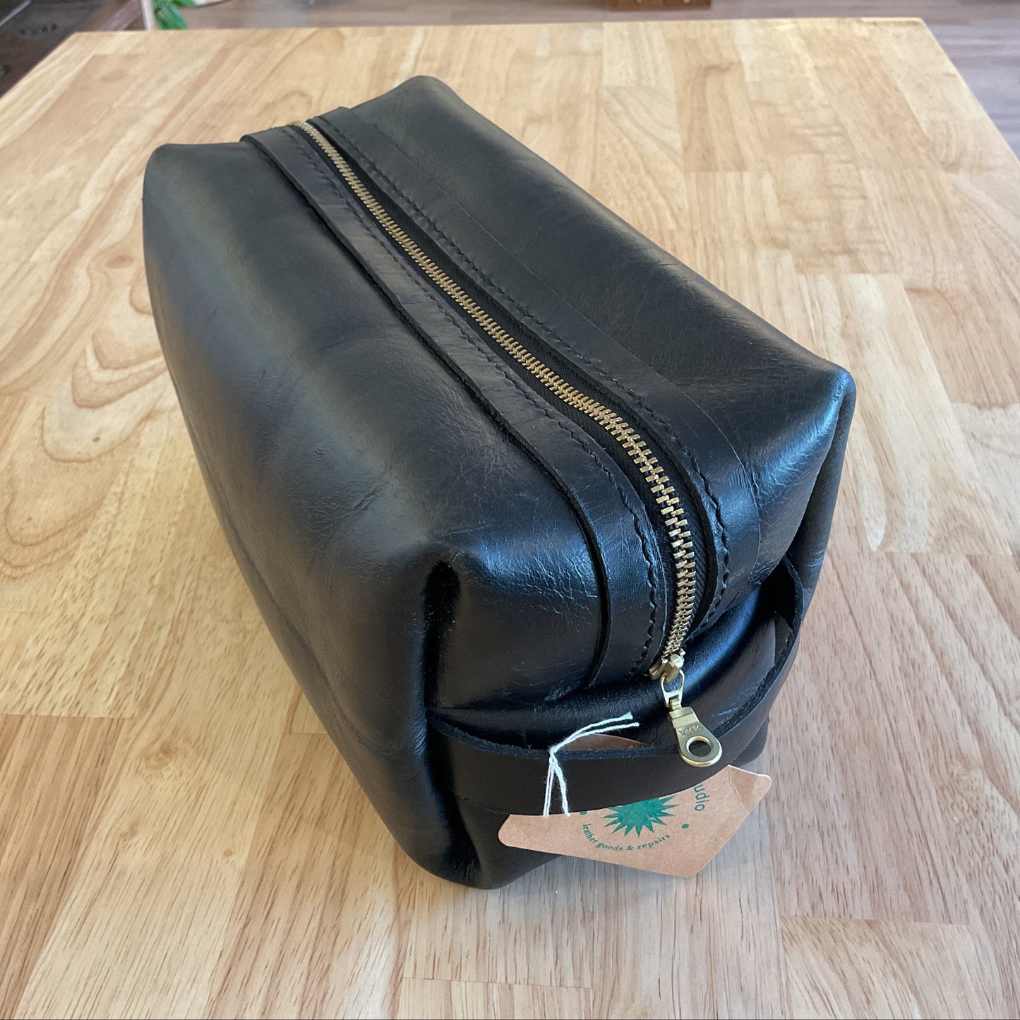 Black Leather Dopp Kit