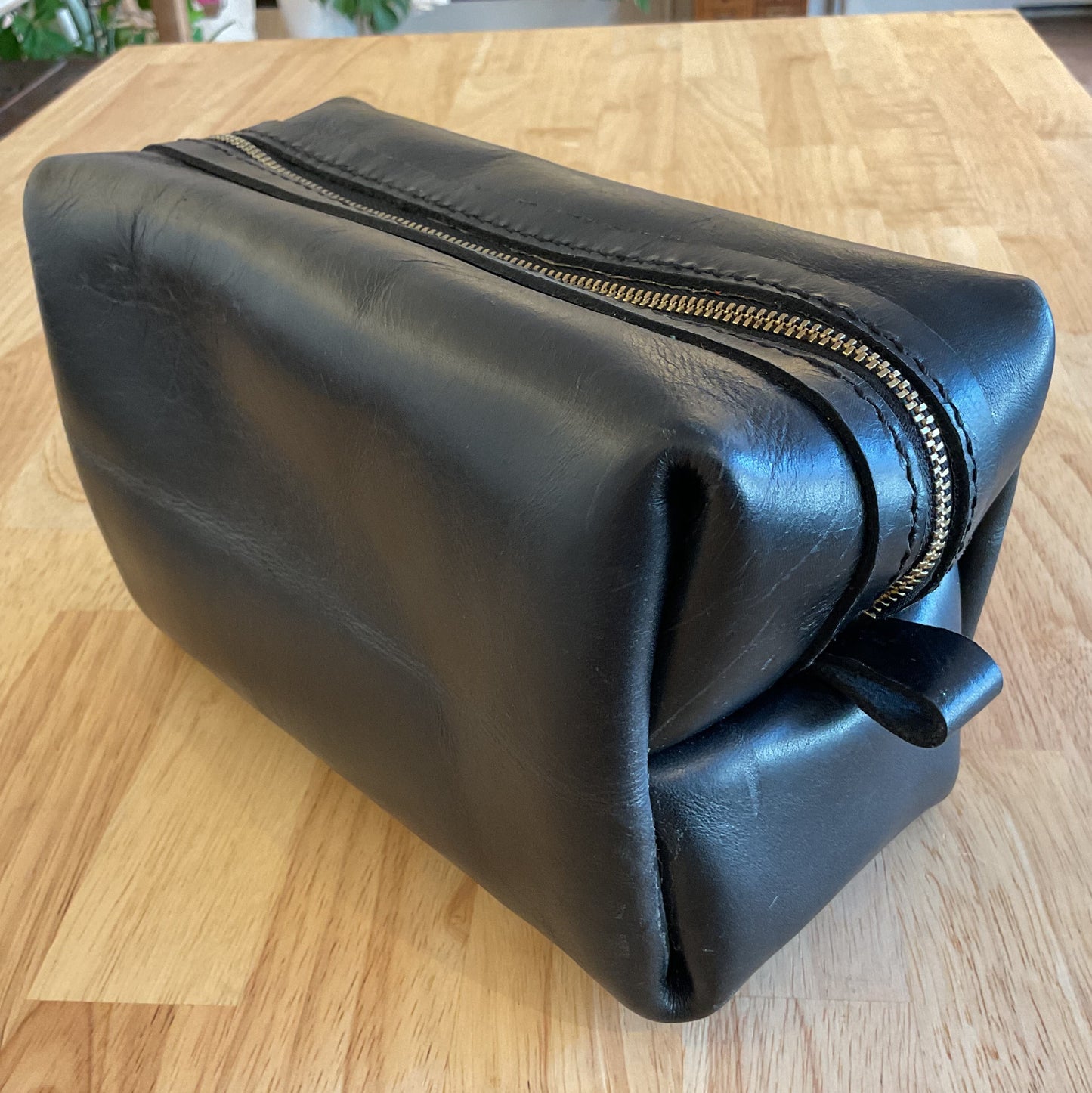 Black Leather Dopp Kit