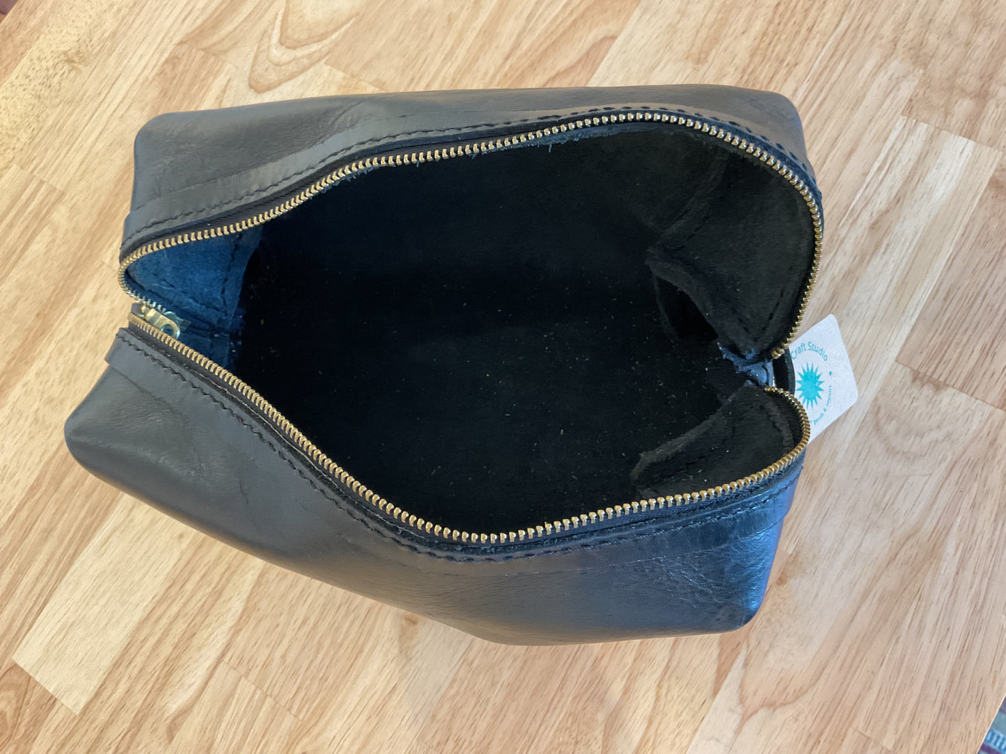 Black Leather Dopp Kit