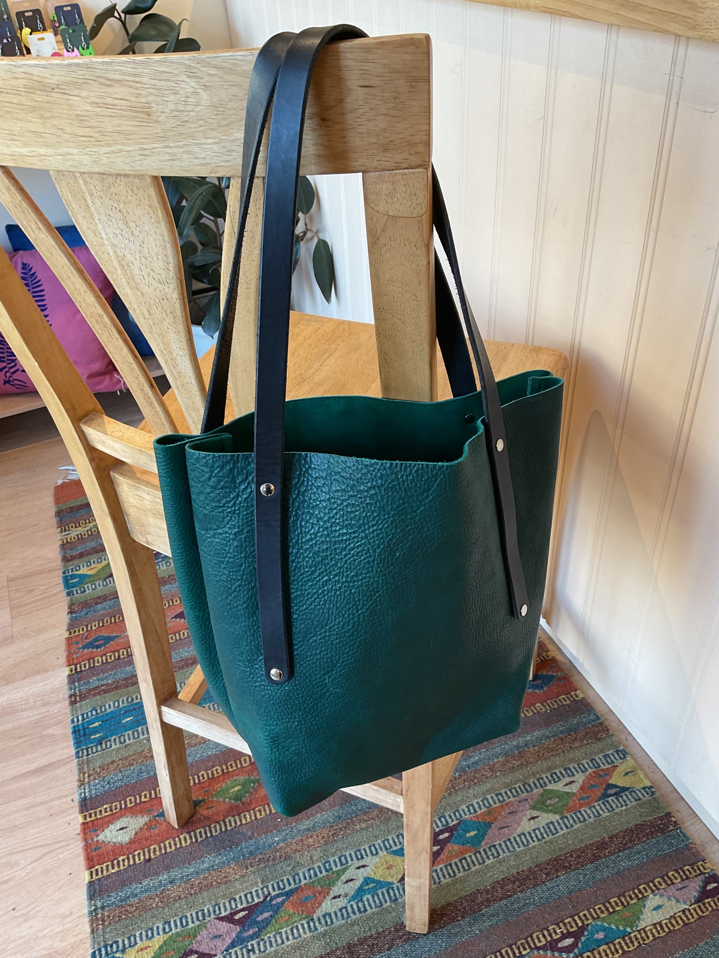 Green Leather Tote