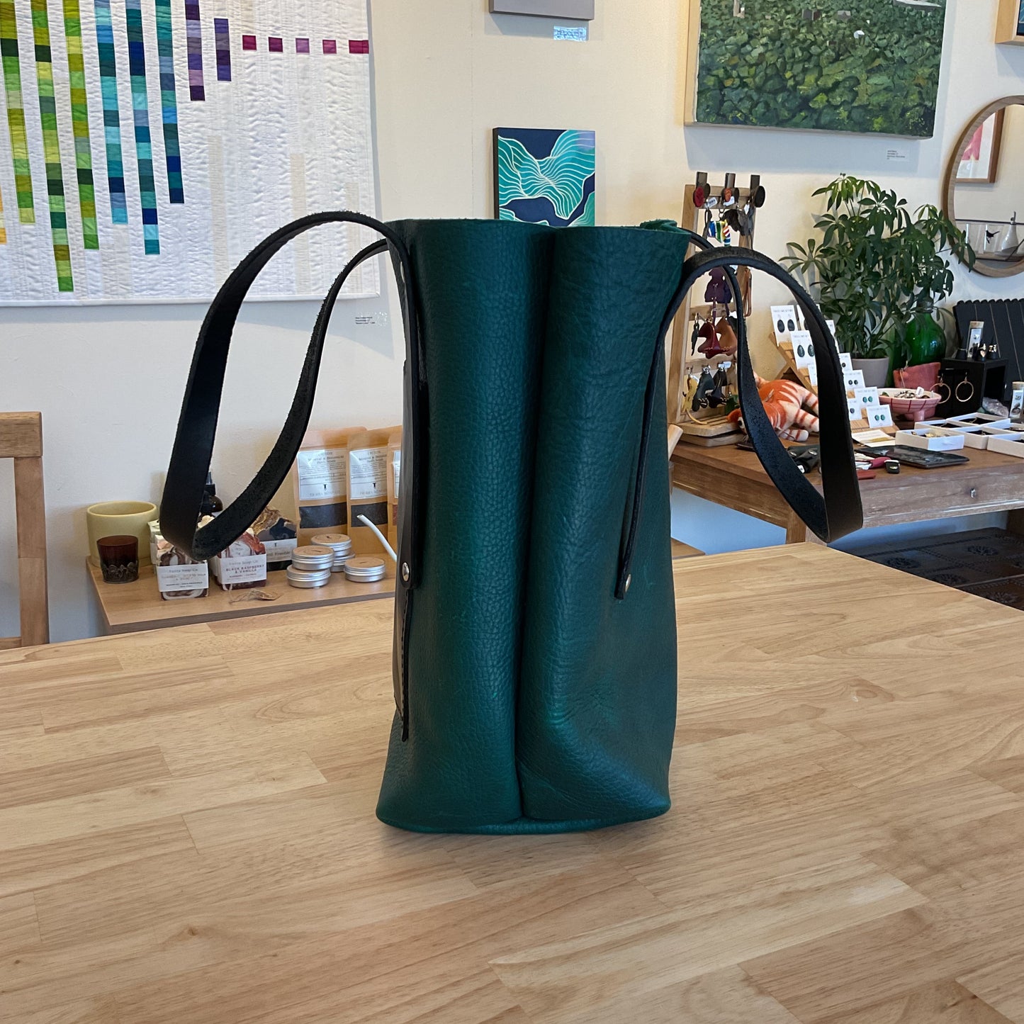 Green Leather Tote