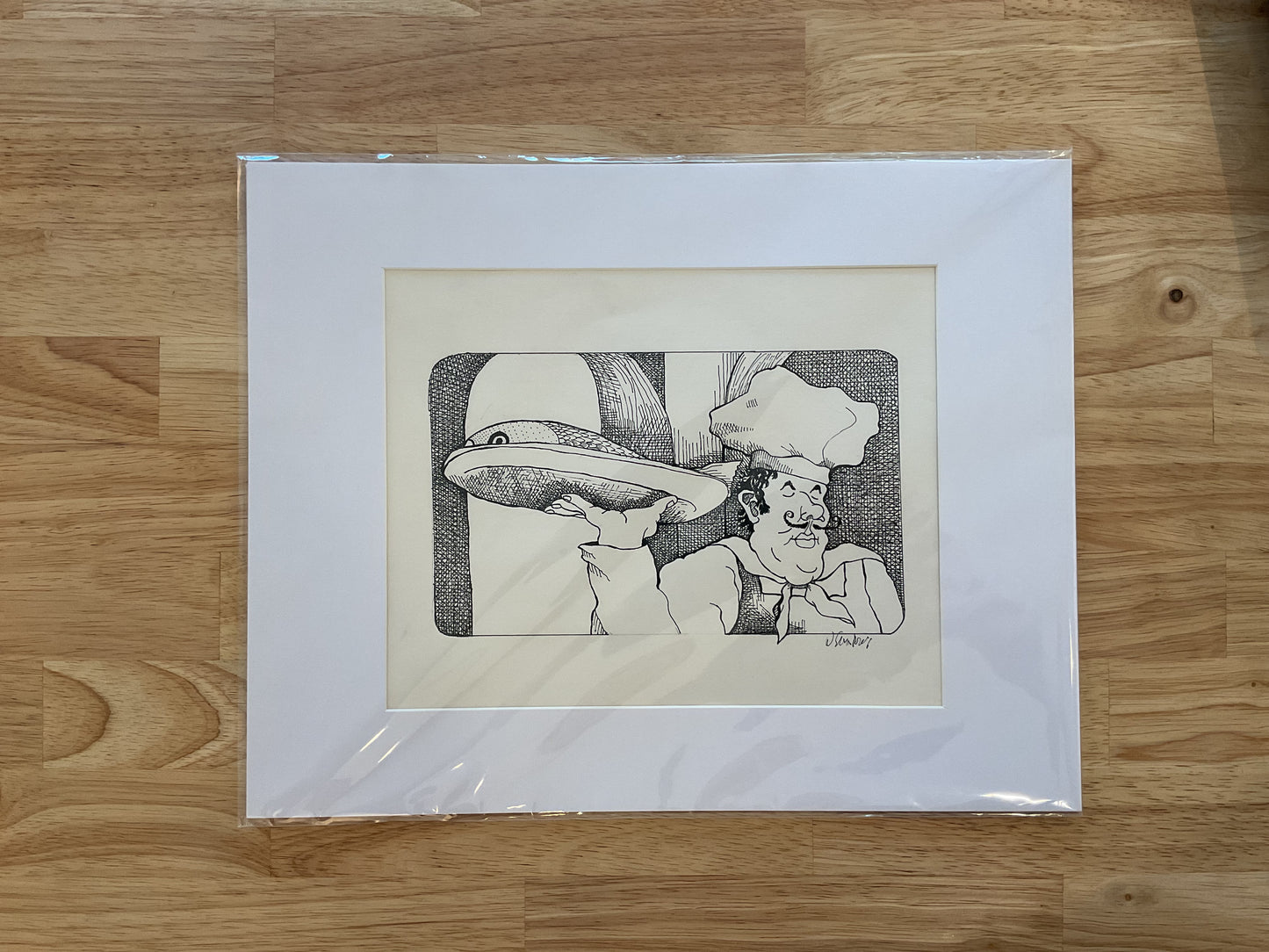 Chef with Fish print