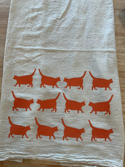 Cat tea towel