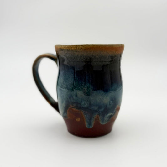Blue Glaze on Rust Mug