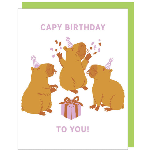 Capybara Party Birthday Card