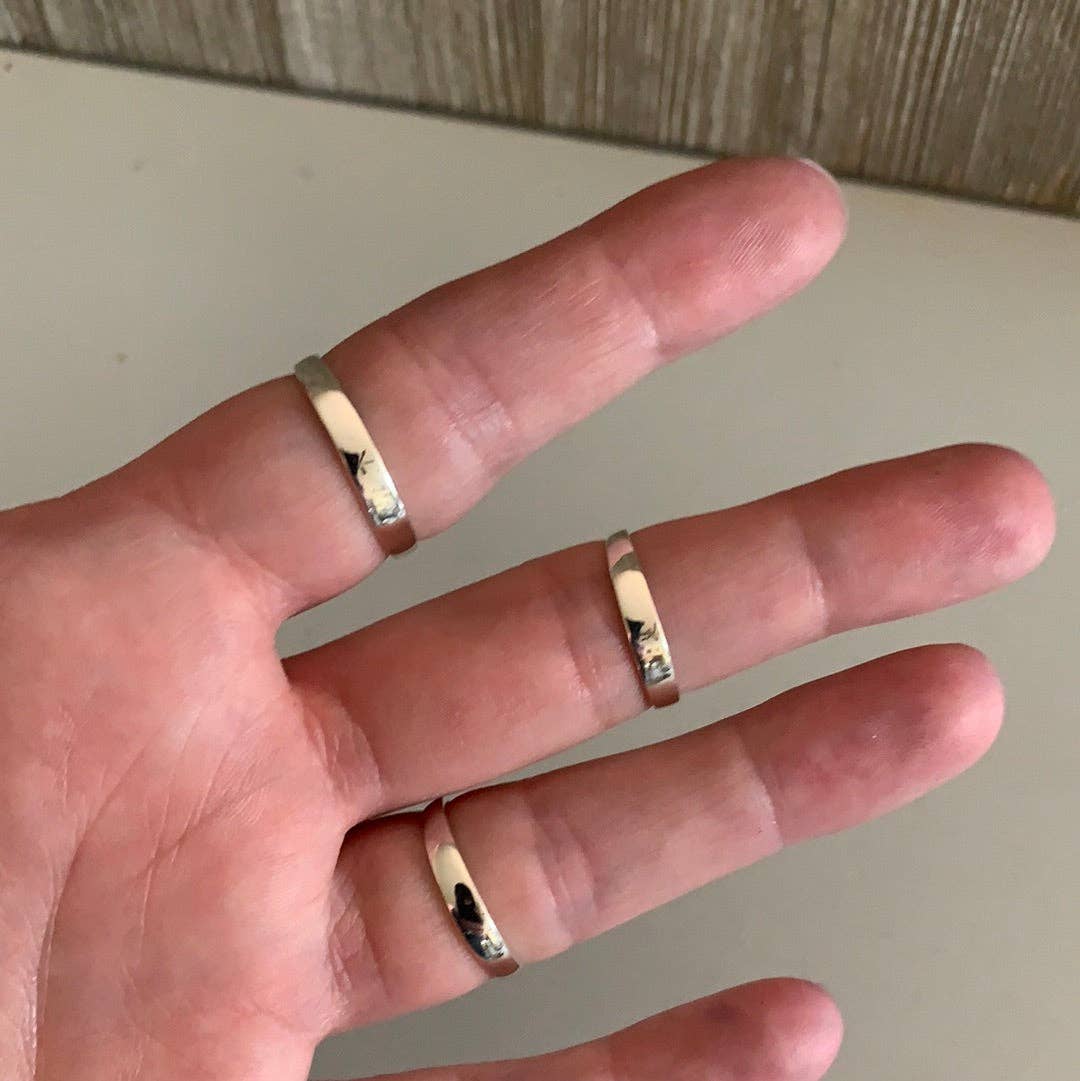 Sterling Silver Flower of Life Rings: Round Larger