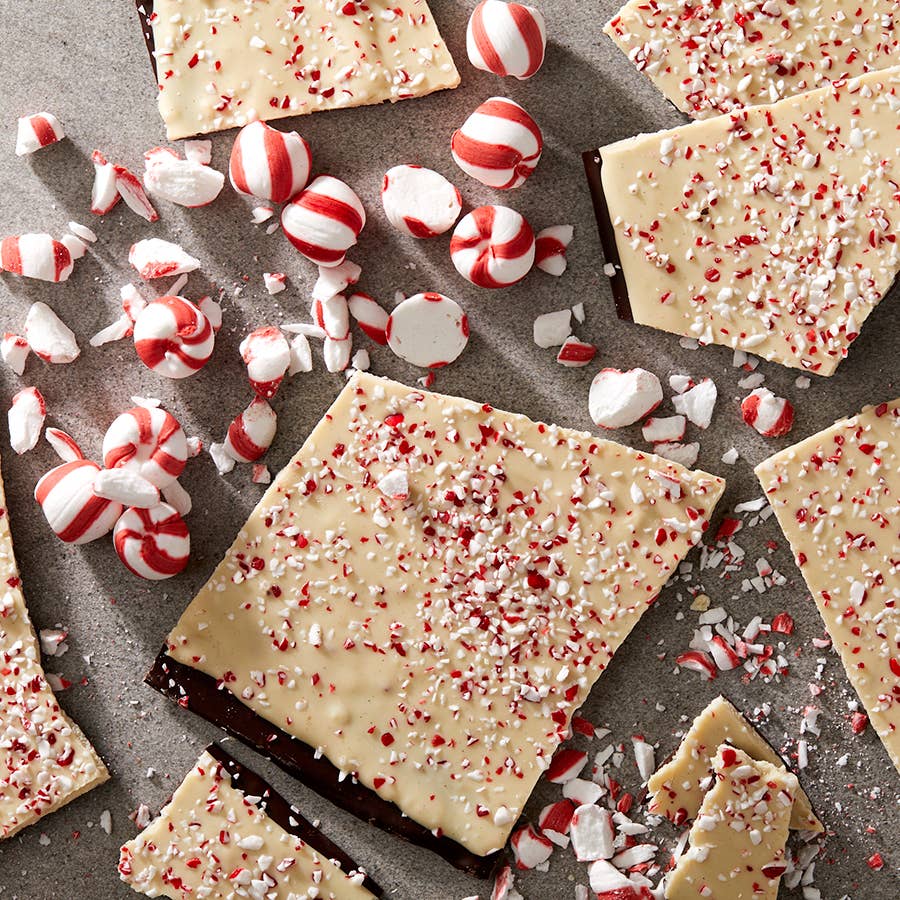 Peppermint Bark, Layered White & Mint Dark Chocolate