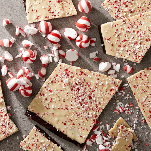 Peppermint Bark, Layered White & Mint Dark Chocolate