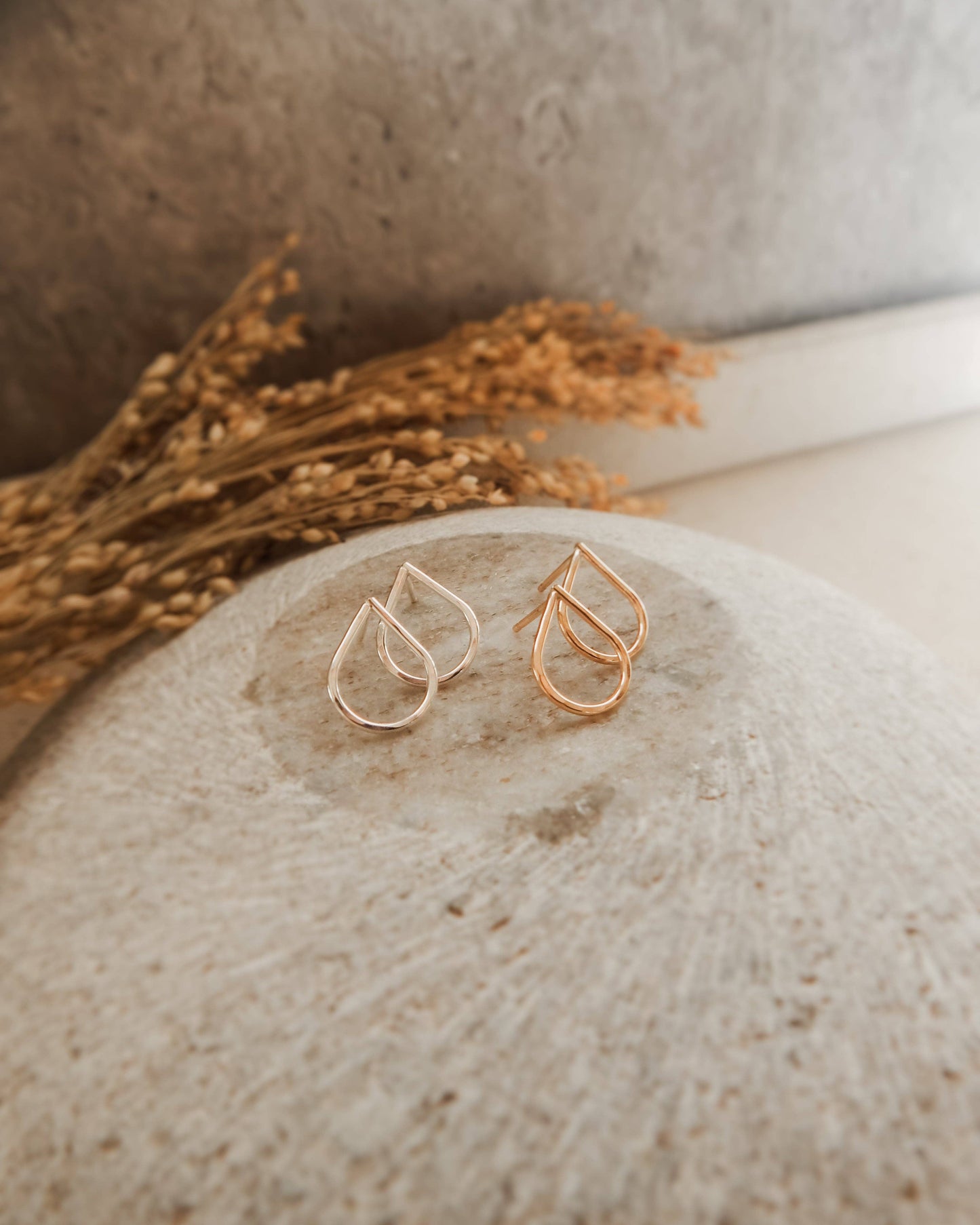 Hammered Teardrop Earrings | 14k Gold Fill & Sterling Silver: Gold