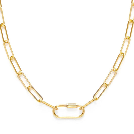 Paperclip Chain with Carabiner Clasp