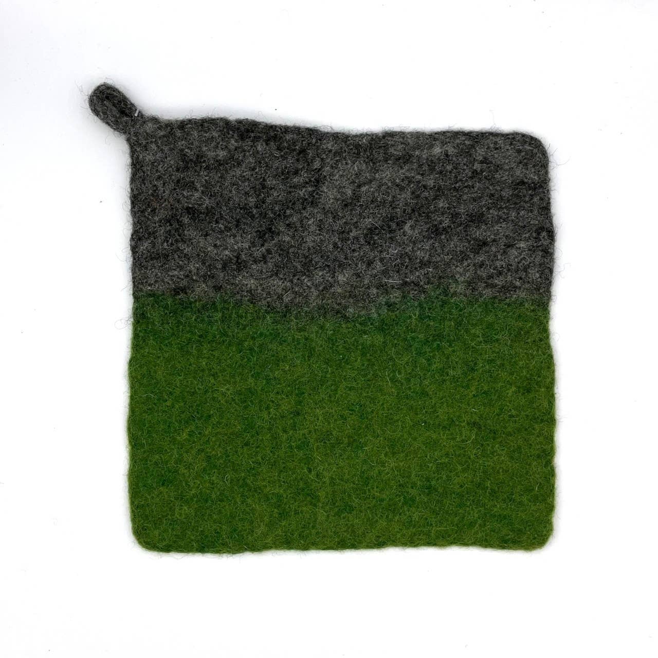 Two-tone Felt Pot Holder: Blue and Gray