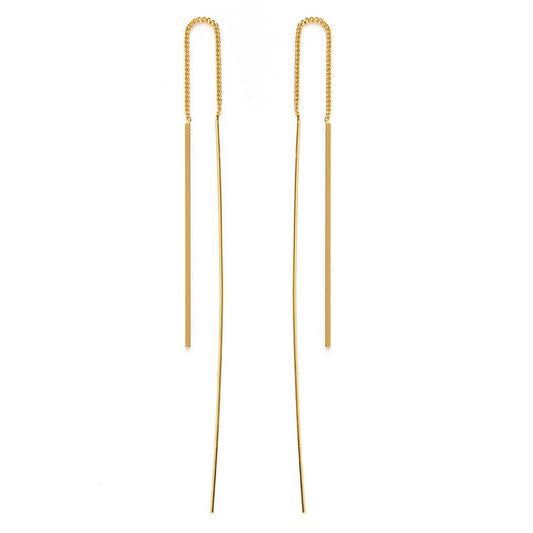 Needle and Thread Earrings: Gold Plate