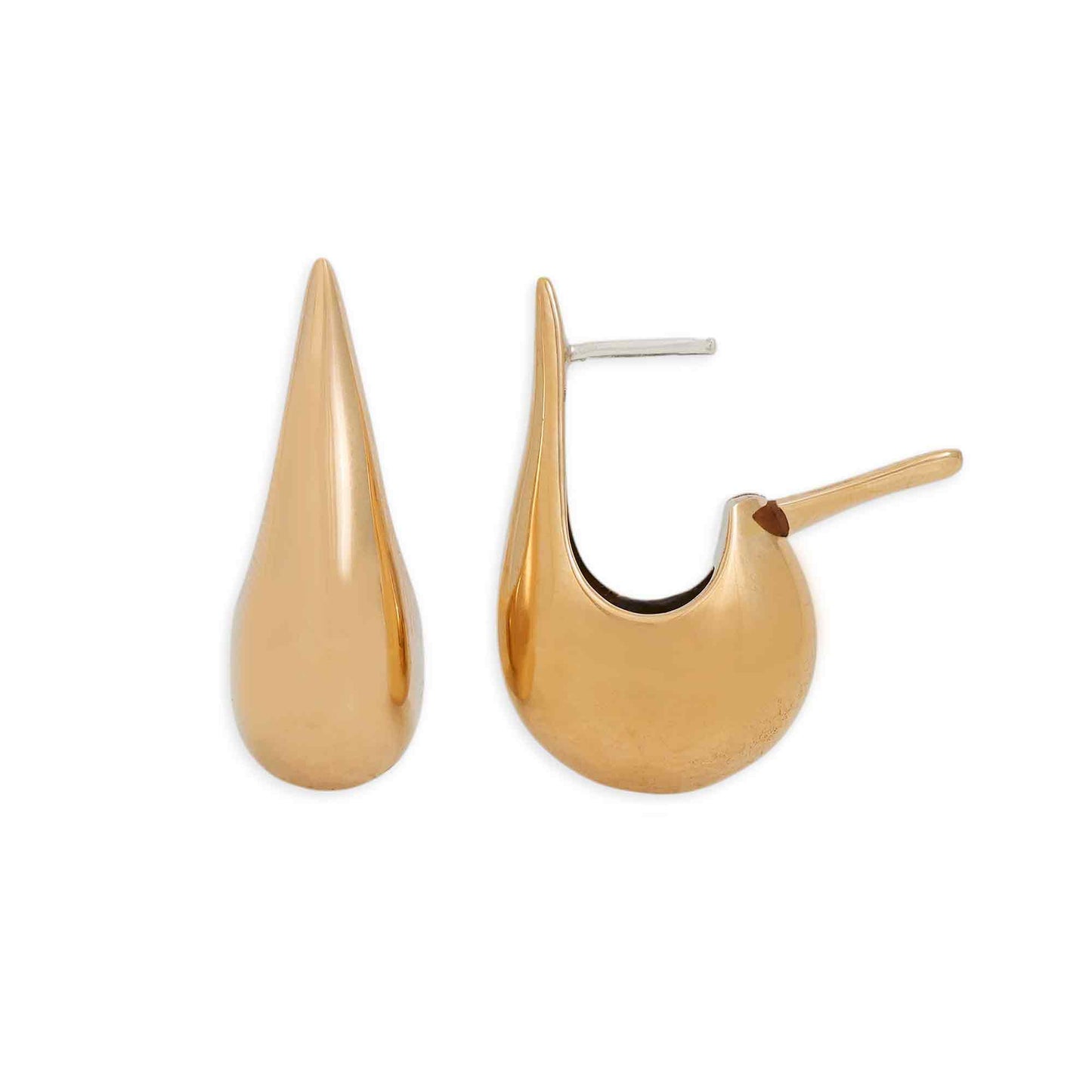 Bronze Large Teardrop Huggie Hoops 25x10mm