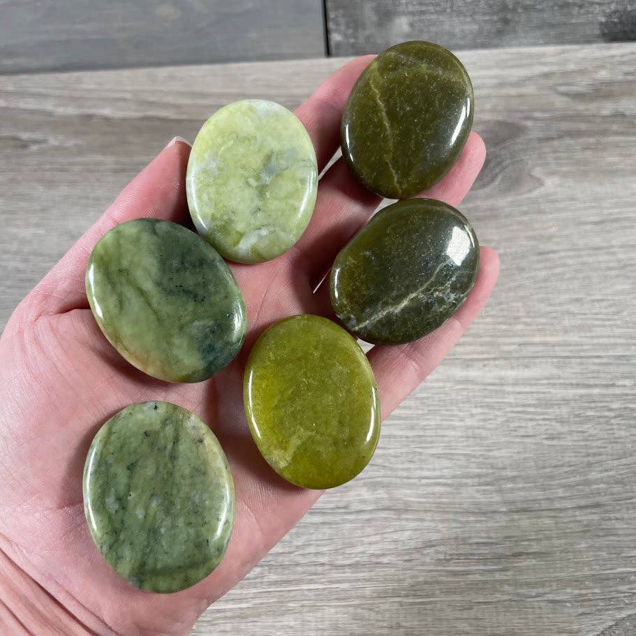 Gemstone Palm Stones 45mm – Bulk Crystal Supplies: Assorted (may be man made dyed or treated)