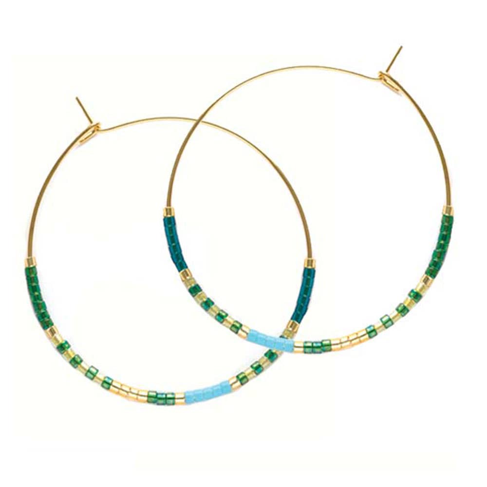 Japanese Seed Bead Hoops- multiple colorways: Champagne