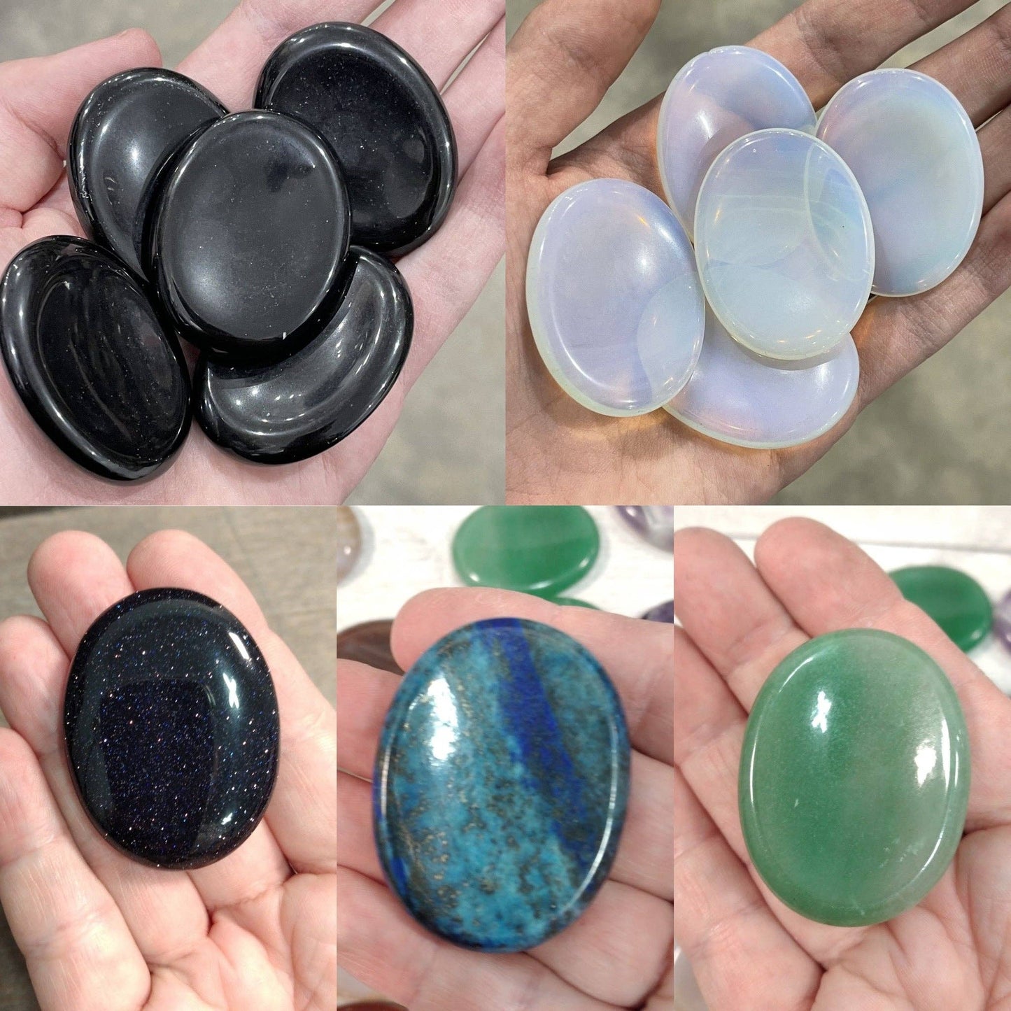 Oval Gemstone Worry Stones – Bulk Pocket Crystals: Kambaba