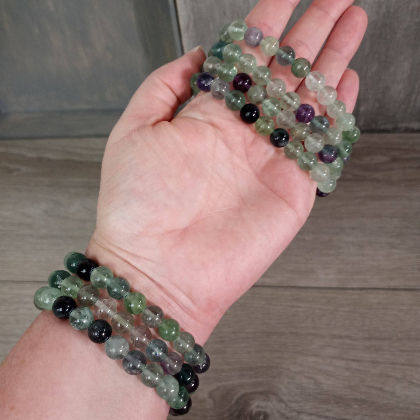 8mm Round Gemstone Beaded Bracelets – Assorted Crystals Bulk: Lavastone