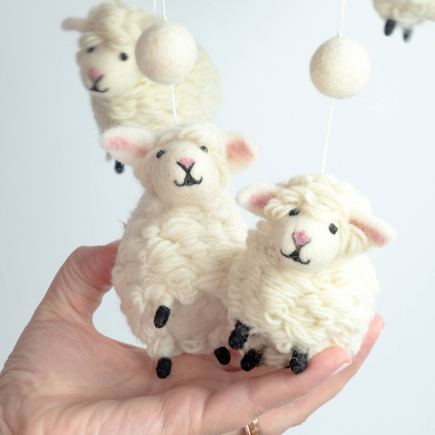 Baby Mobile - White Sheep - Nursery Decor