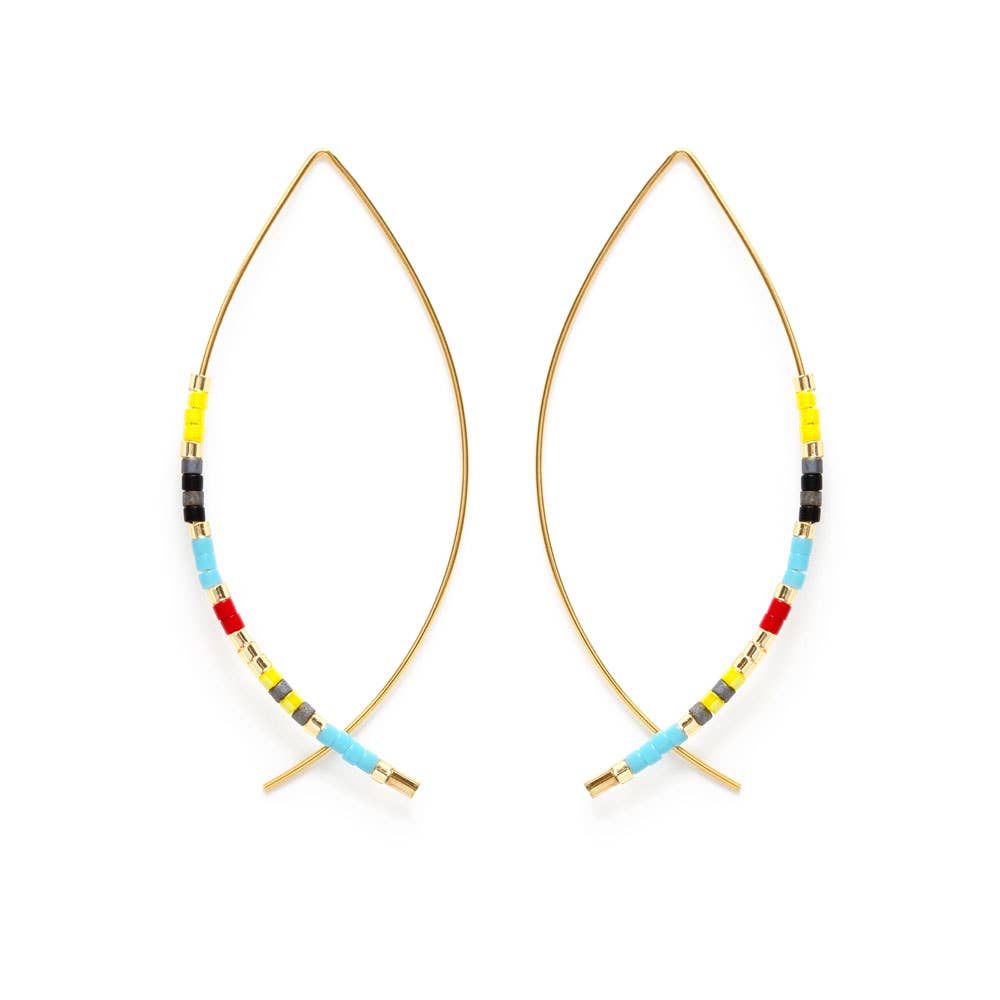 Japanese Bead Marquise Threaders : Black and Bone
