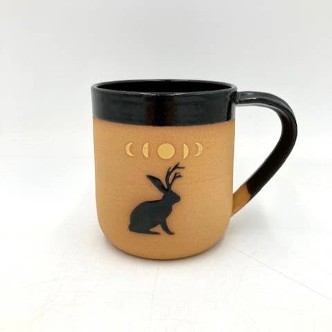 Jackalope Moon Phase Wheel Thrown Mug