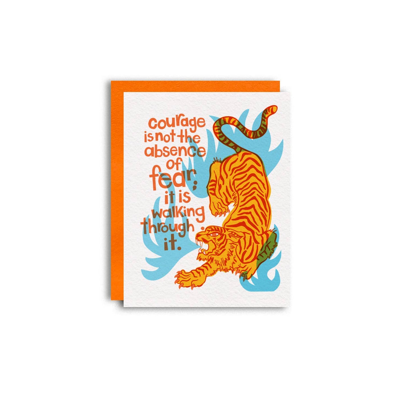 Tiger Courage - Encouragement Risograph Greeting Card