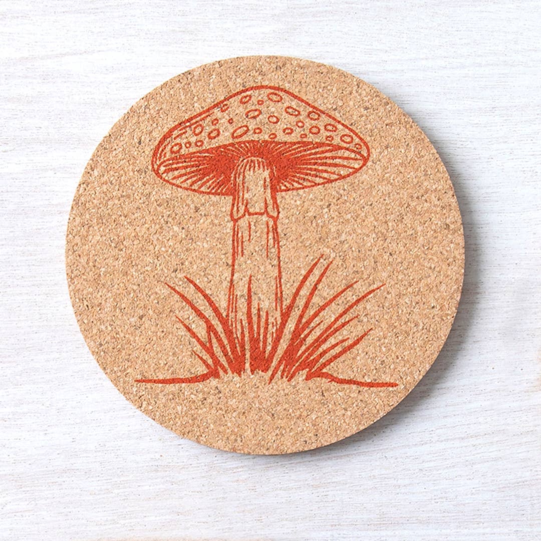 Mushroom Cork Coasters | Handmade | Eco-Friendly