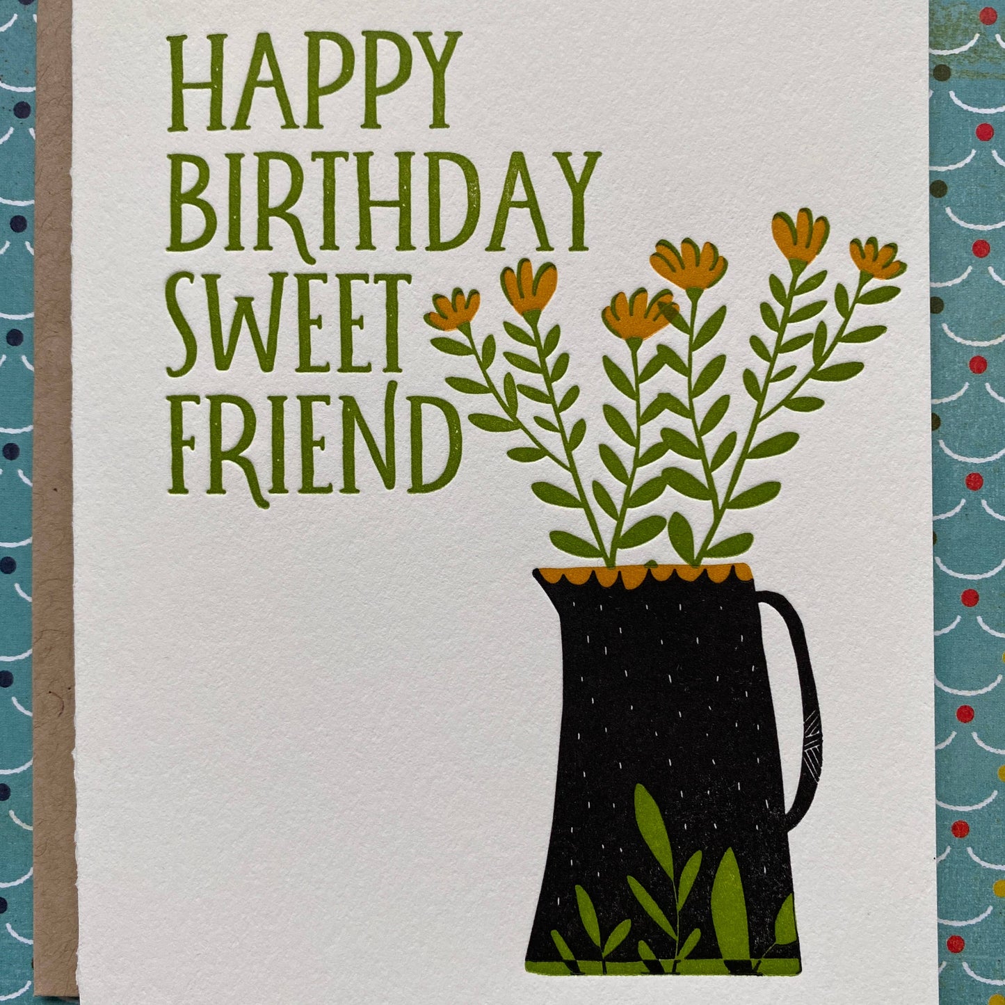 HB Sweet Friend Flowers - letterpress card