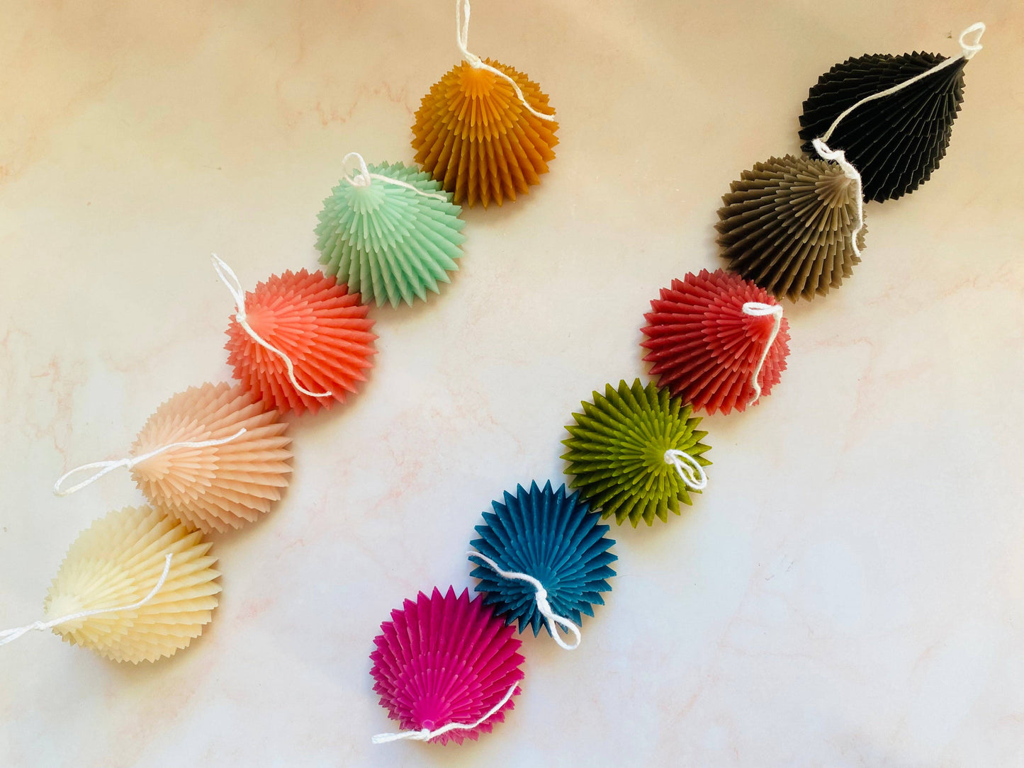 Small Origami Christmas Tree Beeswax Candle: Teal